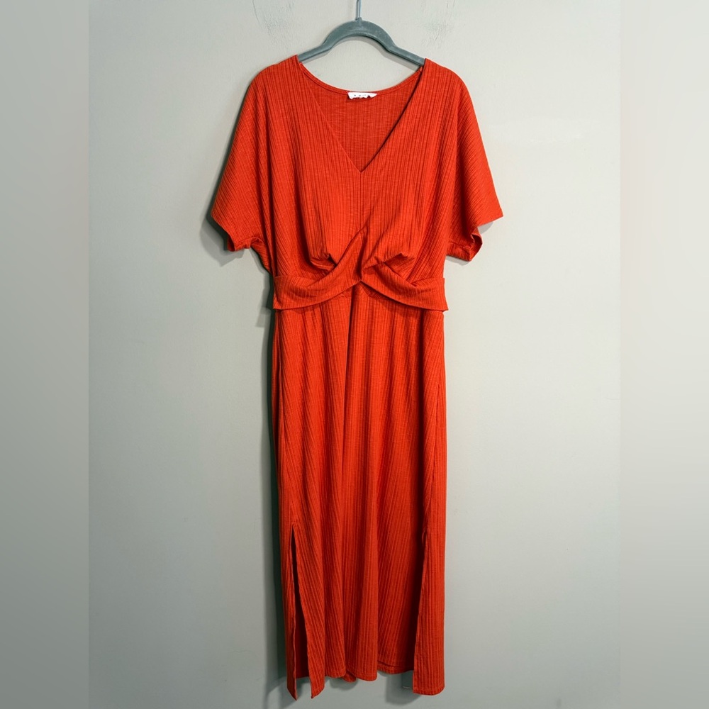 THML Vibrant Orange Midi Dress
